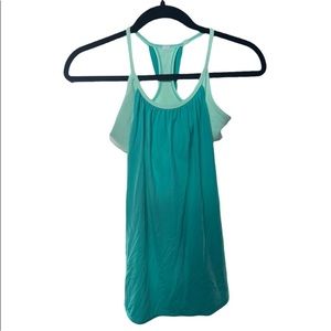 Lululemon Tuck Me In teal size 4 built in sports bra tank.